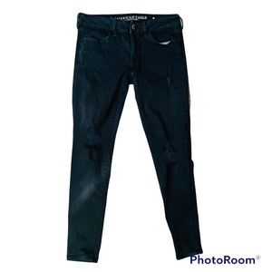 American Eagle Super Stretch X Black Jeggings Midrise 6